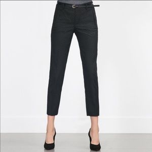 Zara Basic polka dot black work pants size 27